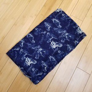 Blue and White Horse Summer Scarf